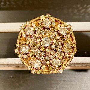 Many new set of 3 gold color wt/ rhinestone knobs